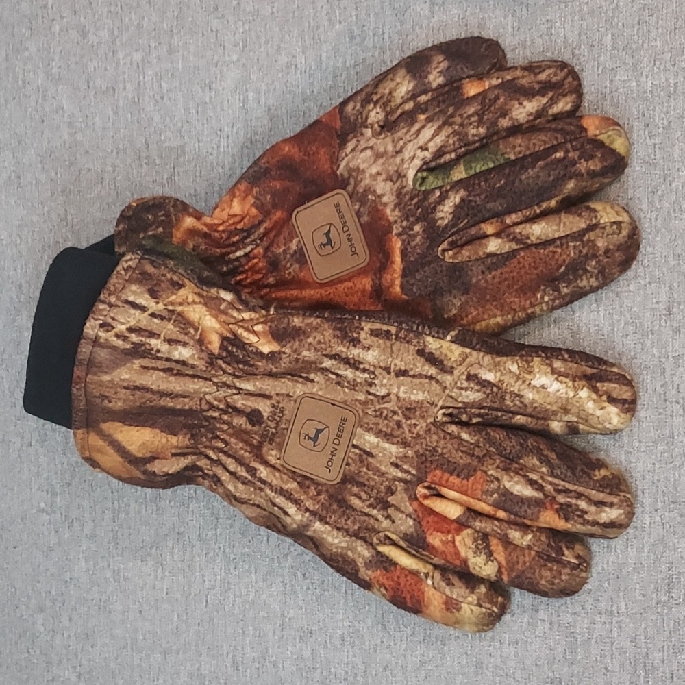 John Deere Mossy Oak Breakup Camouflage Fleece Lined Thinsulate Gloves Size XL